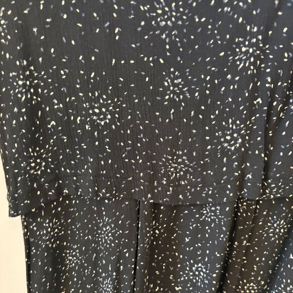 Gentle Fawn Black Speckled Midi Dress Flutter Sleeve Size 6 - Picture 3 of 4